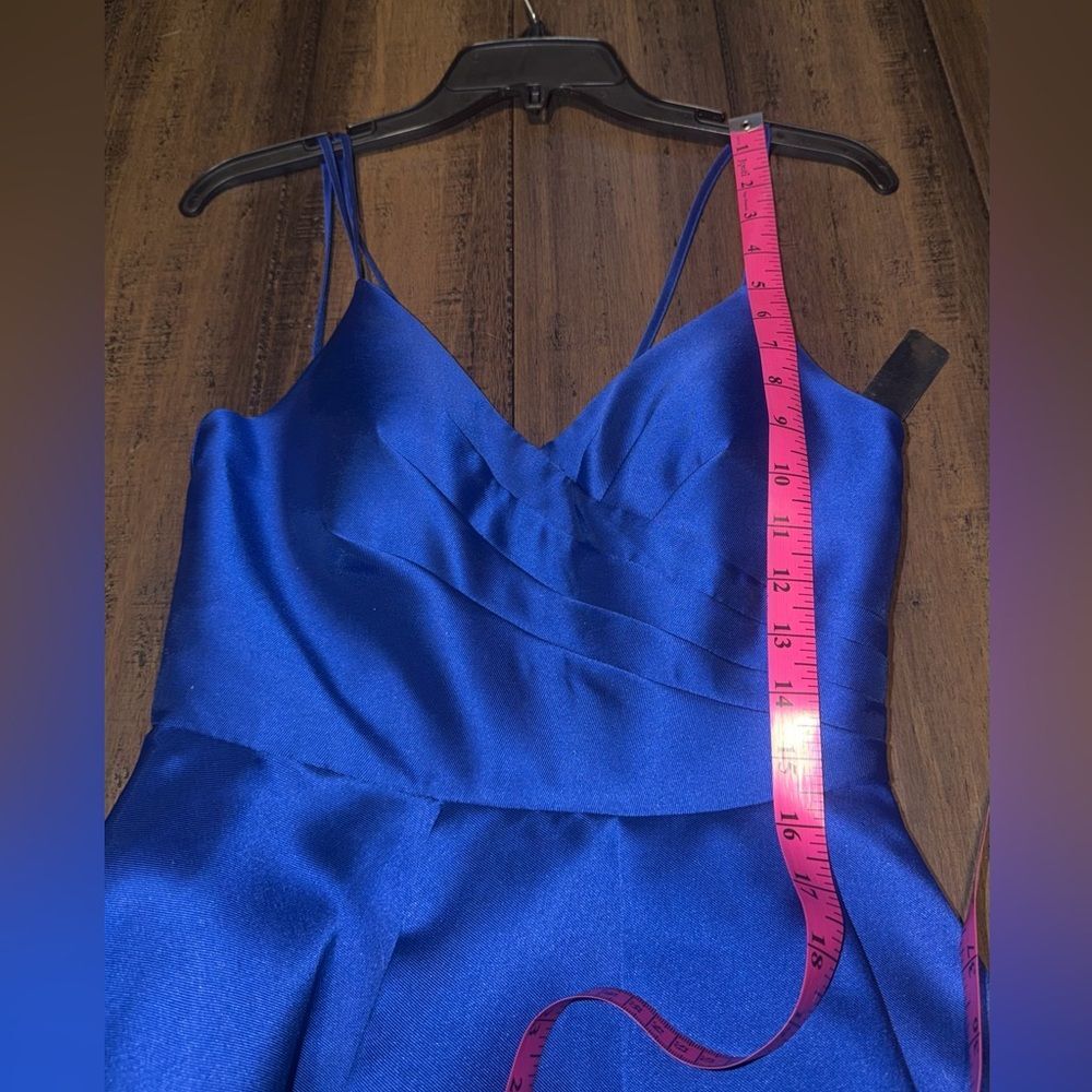 Royal Blue A-Line Satin Dress. (NWT) My Michelle, size 1 - Picture 12 of 13